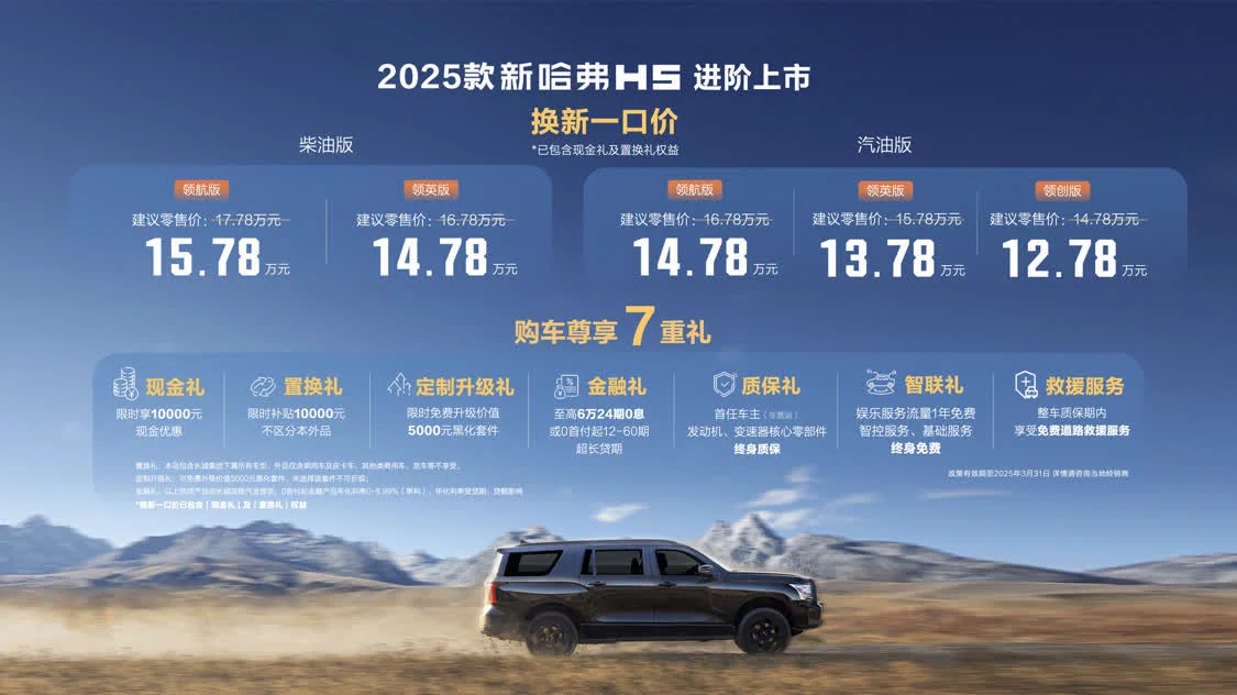 2025款哈弗H5正式上市，一口價(jià)12.78萬起