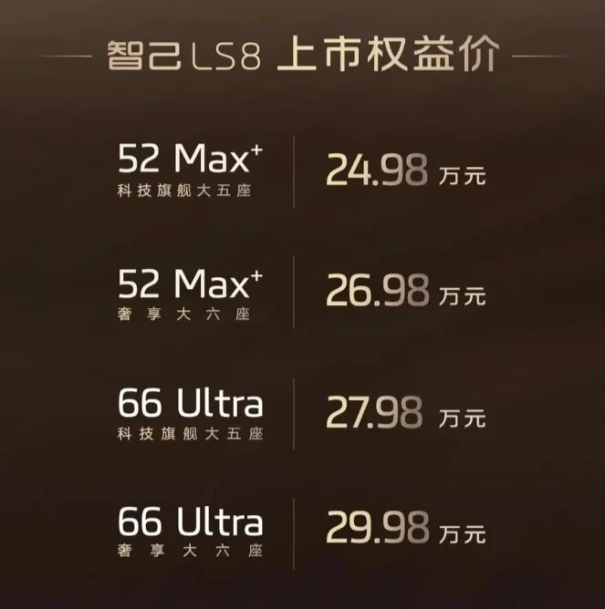 智己LS8正式上市，售價24.98萬元起
